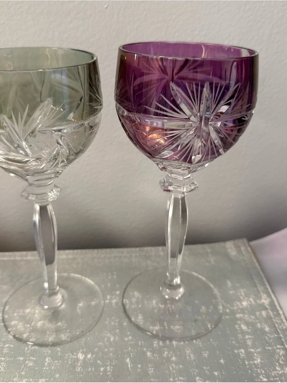 Multicolor Cut Crystal Wine Glasses - Set of 5